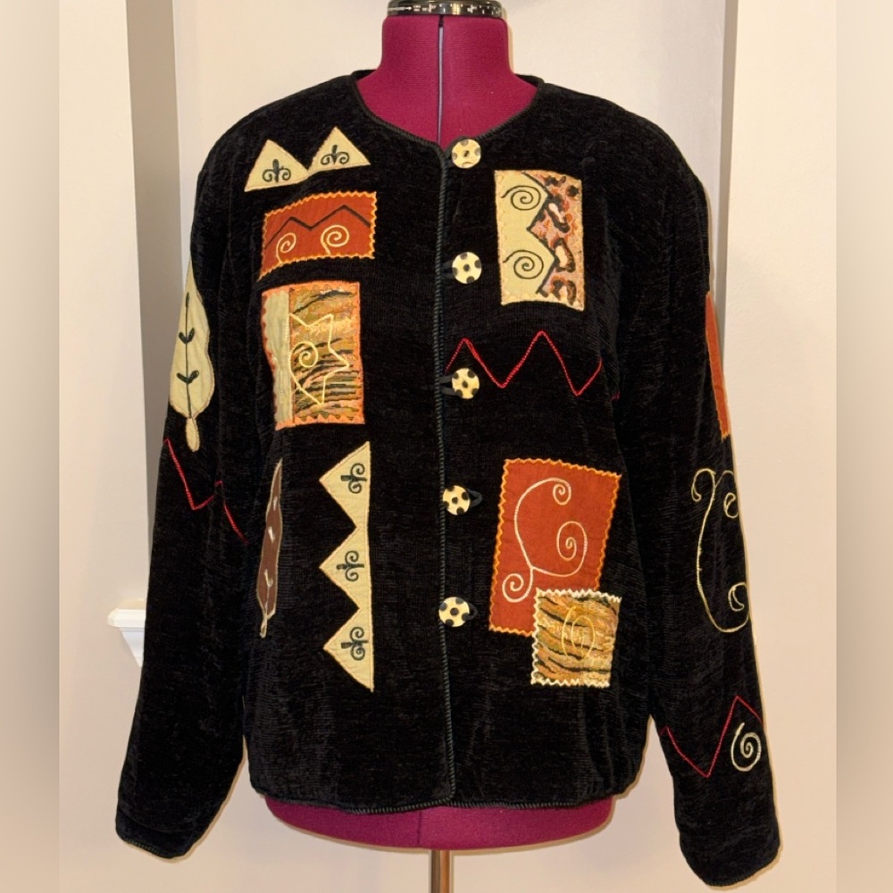 Women's Black Patchwork Jacket - image 7